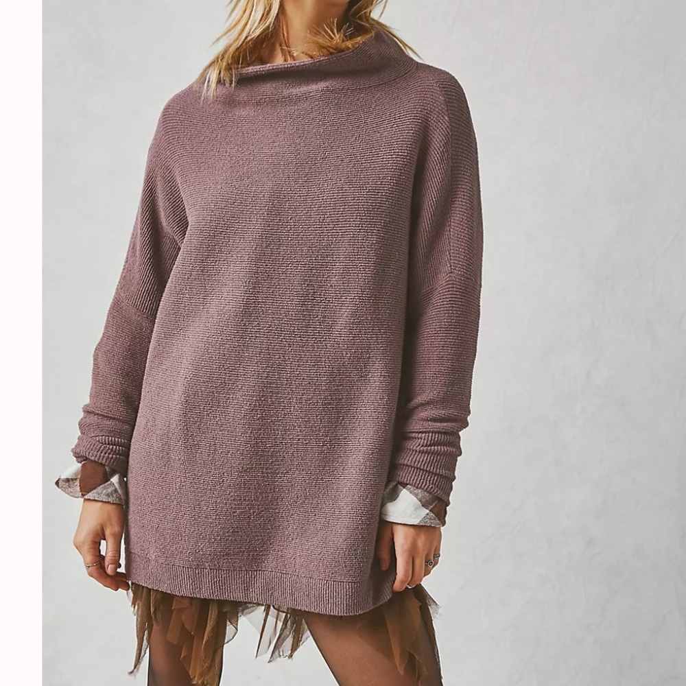 Free People Ottoman Slouchy Tunic Taupe Small